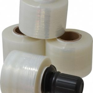 STRETCH ASSOCIATES Pack of (4) Rolls 3" x 600' 150 Gauge Clear Bundling Stretch Film with Dispenser QWP-150CLR-3