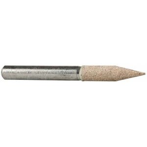 CRATEX Mounted Point: 1-1/16" Thick, 1/4" Shank Dia, A15, 120 Grit, Fine A15A120CXG 1/4