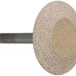 CRATEX Mounted Point: 1-5/8" Head Dia, 3/8" Thick, 1/4" Shank Dia, A36, 80 Grit, Medium A36A80CXG 1/4