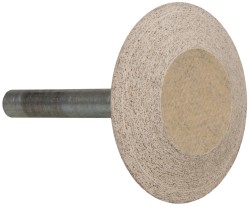 CRATEX Mounted Point: 1-5/8" Head Dia, 3/8" Thick, 1/4" Shank Dia, A36, 80 Grit, Medium A36A80CXG 1/4