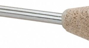 CRATEX Mounted Point: 11/16" Thick, 1/8" Shank Dia, B111, 80 Grit, Medium B111A80CXG 1/8