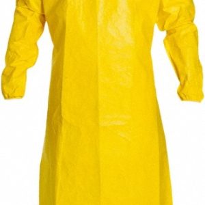 DUPONT Disposable & Chemical-Resistant Apron: 49-3/4" Length, 10.00 mil Thick, Yellow QC278BYL00001200