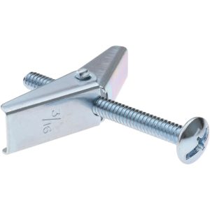 VALUE COLLECTION 3/16" Diam x 2" OAL, 3/16" Screw, Steel Toggle Bolt Drywall & Hollow Wall Anchor NFC5121