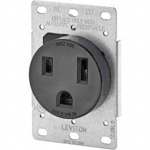 LEVITON Straight Blade Single Receptacle: NEMA 6-50P, 50 Amps, Self-Grounding 5374-S00