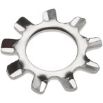 VALUE COLLECTION #10 Screw, 0.204" ID, Stainless Steel External Tooth Lock Washer R63082486
