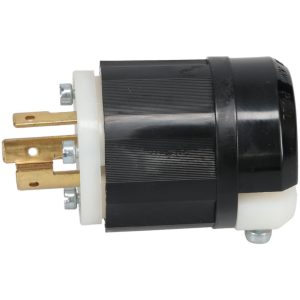 LEVITON Locking Inlet: Plug, Industrial, L6-20P, 250V, Black & White 2321