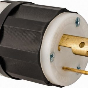 LEVITON Locking Inlet: Plug, Industrial, L5-30P, 125V, Black & White 2611