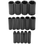 PROTO Socket Set: Deep Impact, 15 Pc, 3/8" Drive, 1/4 to 1" J72116