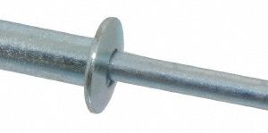 RIVETKING Open End Blind Rivet: Size 610, Dome Head, Steel Body, Steel Mandrel SBS610/P250