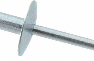 RIVETKING Open End Blind Rivet: Size 68, Large Flange Dome Head, Steel Body, Steel Mandrel SBS68LF/P250