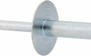 RIVETKING Open End Blind Rivet: Size 612, Large Flange Dome Head, Steel Body, Steel Mandrel SBS612LF/P250