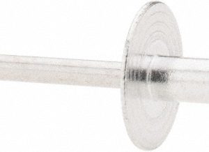 RIVETKING Open End Blind Rivet: Size 66, Large Flange Dome Head, Aluminum Body, Aluminum Mandrel ABA66LF/P250
