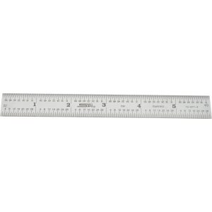 SPI Steel Rule: 6" OAL, 10R Graduation, Rigid, 3/4" OAW 13-977-4