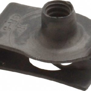 AU-VE-CO PRODUCTS #10-24 Screw, 0.025 to 1/8" Thick, Spring Steel Extruded Tapped Hole U Nut 15677