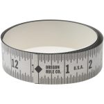 OREGON RULE COMPANY 3 Ft. Long x 1-1/4 Inch Wide, 1/16 Inch Graduation, Silver, Mylar Adhesive Tape Measure ER-S036L-TC