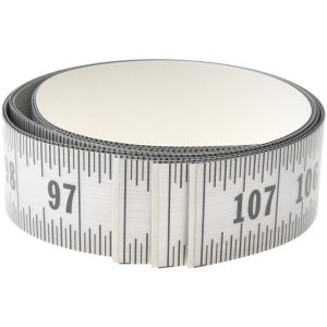 OREGON RULE COMPANY 9 Ft. Long x 1-1/4 Inch Wide, 1/16 Inch Graduation, Silver, Mylar Adhesive Tape Measure ER-S108R-TC