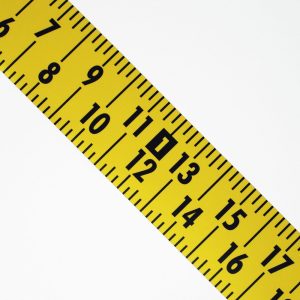 OREGON RULE COMPANY 60 Ft. Long x 3 Inch Wide, 1/4 Inch Graduation, Yellow, Mylar Adhesive Tape Measure FXW-Y720L-TC