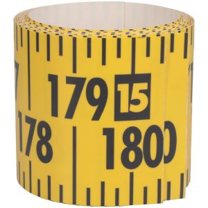OREGON RULE COMPANY 15 Ft. Long x 3 Inch Wide, 1/4 Inch Graduation, Yellow, Mylar Adhesive Tape Measure FXW-Y180L-TC