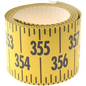 OREGON RULE COMPANY 30 Ft. Long x 3 Inch Wide, 1/4 Inch Graduation, Yellow, Mylar Adhesive Tape Measure FXW-Y360L-TC