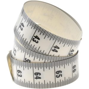 OREGON RULE COMPANY 6 Ft. Long x 1-1/4 Inch Wide, 1/16 Inch Graduation, Clear, Mylar Adhesive Tape Measure ER-C072VU-TC