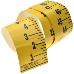 OREGON RULE COMPANY 4 Ft. Long x 3 Inch Wide, 1/4 Inch Graduation, Yellow, Mylar Adhesive Tape Measure FXW-Y048VU-TC
