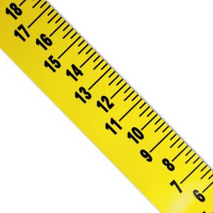 OREGON RULE COMPANY 12 Ft. Long x 3 Inch Wide, 1/4 Inch Graduation, Yellow, Mylar Adhesive Tape Measure FXW-Y144VU-TC