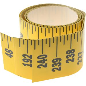 OREGON RULE COMPANY 20 Ft. Long x 3 Inch Wide, 1/4 Inch Graduation, Yellow, Mylar Adhesive Tape Measure FXW-Y240VU-TC