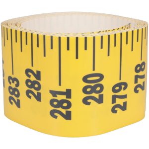OREGON RULE COMPANY 24 Ft. Long x 3 Inch Wide, 1/4 Inch Graduation, Yellow, Mylar Adhesive Tape Measure FXW-Y288VU-TC