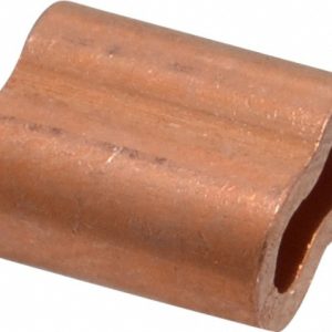 VALUE COLLECTION Wire Rope Compression Sleeve: 3/32" Rope Dia, Copper 77600581