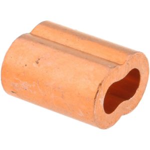 VALUE COLLECTION Wire Rope Compression Sleeve: 1/8" Rope Dia, Copper 77600586