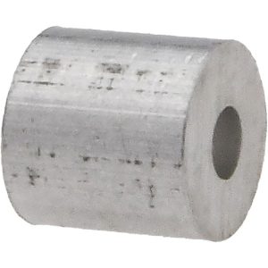 VALUE COLLECTION Wire Rope Round Stop Compression Sleeve: 1/16" Rope Dia, Aluminum C1011621