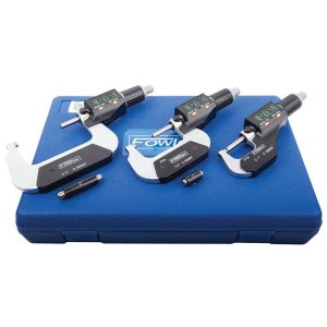 FOWLER 0 to 3" Range, 0.001mm Resolution, IP54, Electronic Outside Micrometer Sets 54-860-103-1