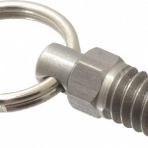 GIBRALTAR 1/4-20, 0.31" Thread Length, 0.16" Plunger Diam, 0.19" Plunger Projection, 0.5 Lb Init to 2 Lb Final End Force, Stainless Steel Pull Ring Plunger SPR25-PT-G