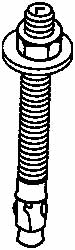 DEWALT ANCHORS & FASTENERS Concrete Wedge Expansion Anchor: 1/2" Dia, 5-1/2" OAL, 2-1/4" Min Embedment 07624-PWR
