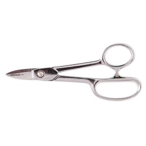 HERITAGE CUTLERY High Leverage Shears Scissors & Shears: 7" OAL, 1-3/8" LOC, Chrome-Plated Blades 716