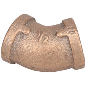 MERIT BRASS Brass Pipe 45 &deg; Elbow: 1/2" Fitting, Threaded, FNPT x FNPT, Class 125, Lead Free XNL102-08