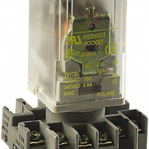 SQUARE D 11 Pins, 600 VAC, 5, 10 and 15 Amp, Octal Relay Socket 8501NR61