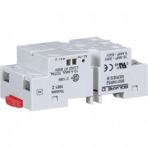 SQUARE D 8 Pins, 300 VAC, 5, 10 and 16 Amp, Octal Relay Socket 8501NR52