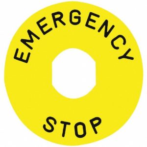 SQUARE D Round, Legend Plate - Emergency Stop ZBY8330