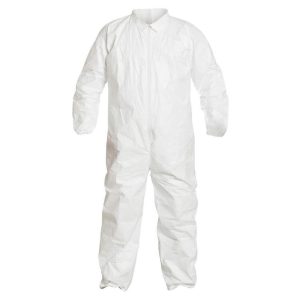 DUPONT Disposable Coveralls: Liquid & Splash Protection, Size 2X-Large, 1.2200 oz, Tyvek IsoClean, Zipper Closure IC181SWH2X002500