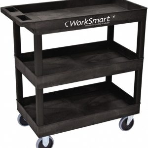 VALUE COLLECTION Shelf Utility Cart: 35" Long, 18" Wide, Plastic, 500 lb Capacity, Black WS-MH-PCAR-020