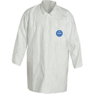 DUPONT Lab Coat: 1.20 oz Material, Size 3X-Large, Tyvek TY212SWH3X003000