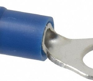 THOMAS & BETTS Circular Ring Terminal: Partially Insulated, 16 to 14 AWG, Crimp Connection TV14-10R-XV