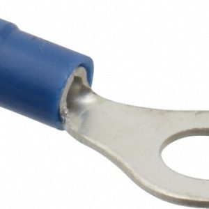 THOMAS & BETTS Circular Ring Terminal: Partially Insulated, 16 to 14 AWG, Crimp Connection TV14-14R-XV