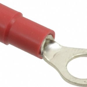 THOMAS & BETTS Circular Ring Terminal: Partially Insulated, 22 to 16 AWG, Crimp Connection TV18-10R-XV