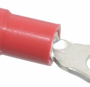 THOMAS & BETTS Circular Ring Terminal: Partially Insulated, 22 to 16 AWG, Crimp Connection TV18-8R-XV