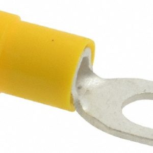 THOMAS & BETTS Standard Fork Terminal: Yellow, Vinyl, Partially Insulated, #10 Stud, Crimp TV10-10F-XV