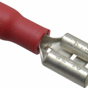 THOMAS & BETTS Wire Disconnect: Female, Red, Vinyl, 22-16 AWG, 1/4" Tab Width TV18-250FD-XV