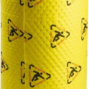 BRADY SPC SORBENTS Sorbent Pad: Chemical & Hazmat Use, 30" Wide, 300' Long, 80 gal, Black, Red & Yellow CH303