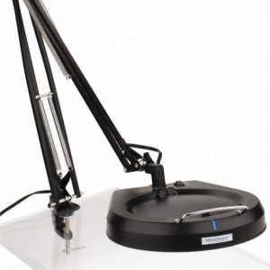 VALUE COLLECTION Task Light: Fluorescent, 50" Reach, Swing Arm, Clamp-On, Black LTS131AE